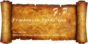 Frankovits Petúnia névjegykártya